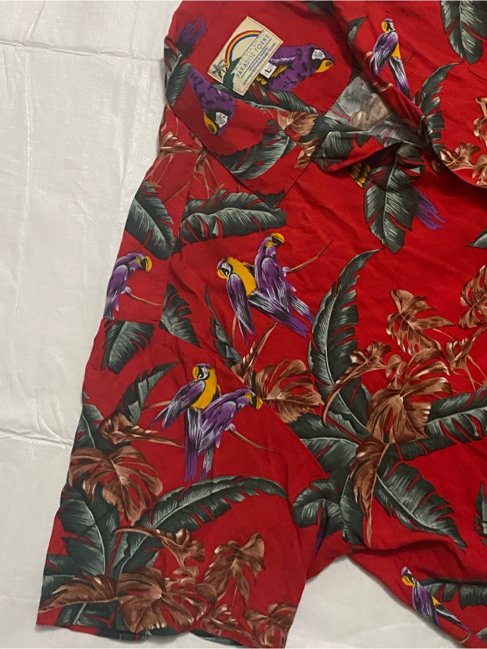 Paradise Found Red Tropical Parrot Hawaiian Shirt